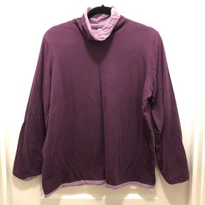 LLBean 2-tone Purple lightweight turtleneck